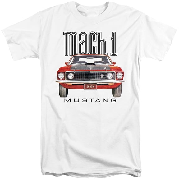 Ford Mustang 69 Mach 1 S/S Adult Tall 18/1 T-Shirt White
