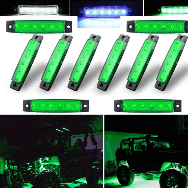 Juego de 10 luces LED para roca, tiras de luces, luces de paso de rueda, luces LED debajo de las luces de carretera para camiones, carros de golf, Jeep Wrangler, RZR, todoterreno, F150, F250, motocicl