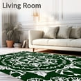 thumbnail image 2 of ODIKA 2'x3' Machine Washable Non-Slip Area Rug, Winter Starburst Lattice Featuring Holiday Filigree Details High Traffic Rug, Green, 606294, 2 of 7