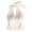 White, variant on Women Tops Halter Neck Beaded Faux Pearls Camisole Soft Stretchy Loose Fit Solid Color Knitting Tops Work Party Wear