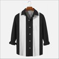 thumbnail image 1 of Camisa abotonada para hombre, informal, de negocios, de primavera y verano, de talla grande, con estampado de rayas, de manga larga, para el trabajo diario, camisa vaion, 1 of 6