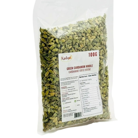 Kasturi Green Cardamom Pods (Hari Elachi), 100g