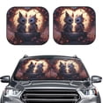 thumbnail image 2 of Naloa Romantic Rose Animal Couple Print 2-Piece Windshield Sunshade,Foldable Car Front Window Sun Shades,for Most Sedans SUV Truck-Medium, 2 of 6