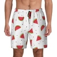 thumbnail image 2 of Goofa Hand Drawn Watermelon Printed Men's Swim Trunks Board Shorts Quick Dry Mens Swimming Trunks with Compression Liner,Breathable Fit Hawaii Beach Shorts-X-Large, 2 of 9