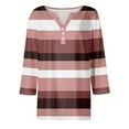thumbnail image 6 of Womens Tops Summer Tops For Women Casual Cute V Neck 3/4 Length Sleeve Loose Fit Tunics Graphic Tees Blouses Womens T Shirts, 6 of 7