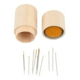 thumbnail image 1 of Circular Wooden Sewing Needle Holder Pincushion Box Capacity Multifunction Pin Cushion with Embroidery, 1 of 8