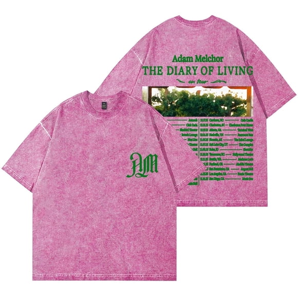 Adam Melchor The Journal Of Living Tour Merch T-shirt Rétro Décontracté en Coton à Manches Courtes pour Hommes et Femmes, Style 7,TTTTG