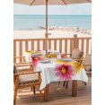 thumbnail image 2 of Outdoor Tablecloth with Umbrella Hole for Patio/Picnic/Party/Camping, Red Yellow Floral Waterproof Table Cloth Rectangle Table Cover Washable, Summer Spring Flowers Garden Aesthetic (60"x 120"), 2 of 9