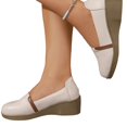 thumbnail image 4 of Willtoo Women's Platform Wedge Heel Mary Jane Shoes Elegant Round Toe Slip On Dress Work Shoes with Arch Support Non-Slip Comfortable Loafers Business Office Daily Wear Heels Shoes, 4 of 5