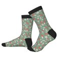 thumbnail image 2 of Pofeuu Retro Hippie Groovy Mushroom Print Crew Socks, Adult Running Hiking Socks for Youth and Adult, 2 of 7