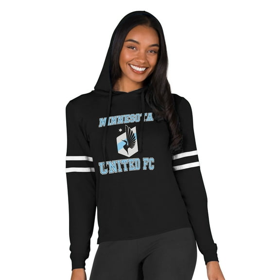 Women's Concepts Sport Black Minnesota United FC Marathon-Hoodie Top