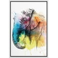 thumbnail image 1 of IDEA4WALL Framed Canvas Art Wall Decor Gray Elephant with Rainbow Color Animals Wildlife Watercolor Expressionism Contemporary Portrait Colorful for Dorm Home Office - 16"x24", 1 of 3