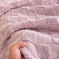 thumbnail image 5 of ZFYXGS Milk Fleece Blanket Winter Thickened Office Nap Coral Fleece Sofa Cover Blanket Shawl Small Blanket All-season Use 59x84 inches Purple, 5 of 6
