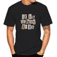 thumbnail image 3 of Men's Vintage It Is What It Is Print Tee, Men Short Sleeve Crew Neck Top Summer Male ClothingEffortless Casual ., 3 of 8
