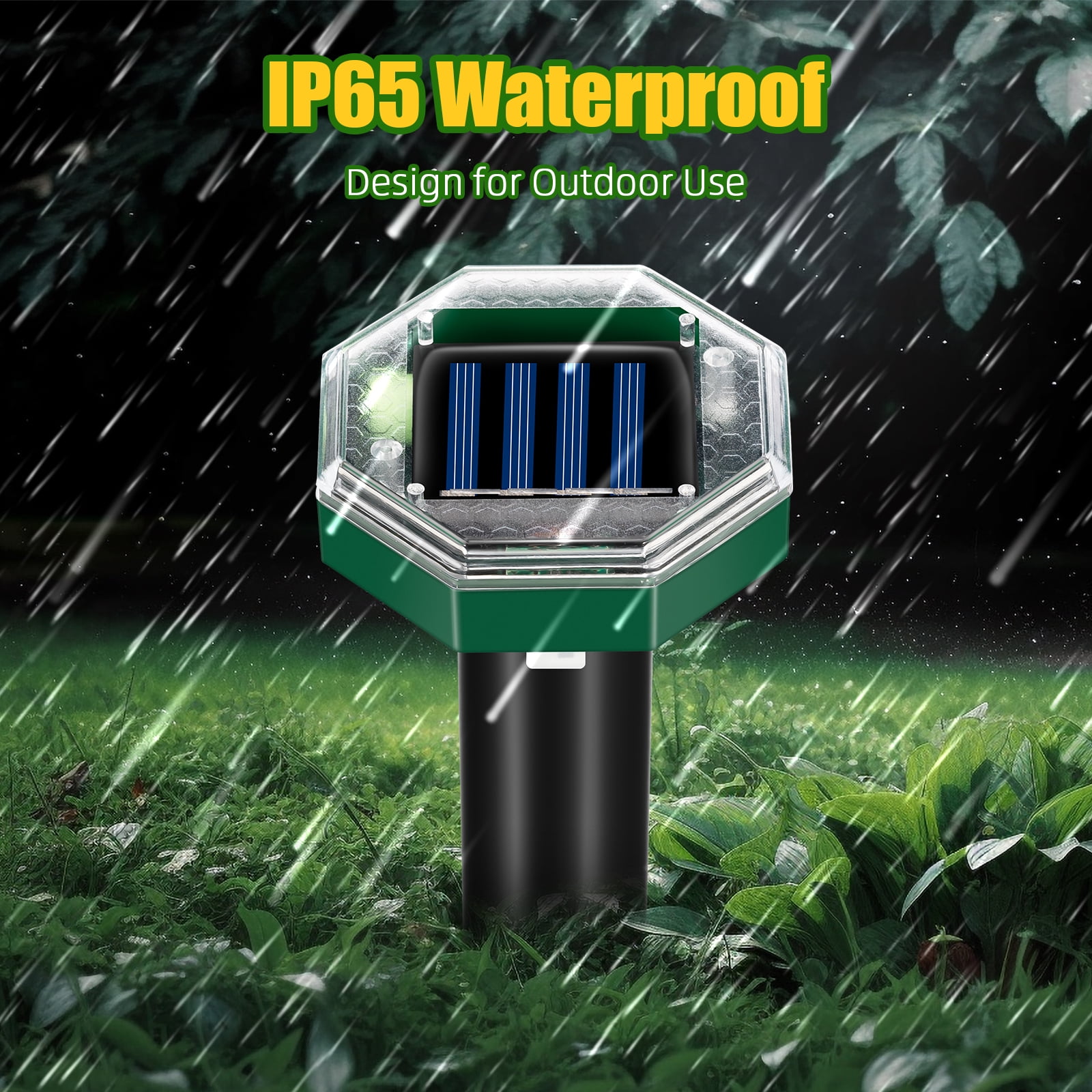 KingFurt 8 Pack Solar Animal Repellers Mole Repellent Waterproof & Safe  Wide Range Coverage