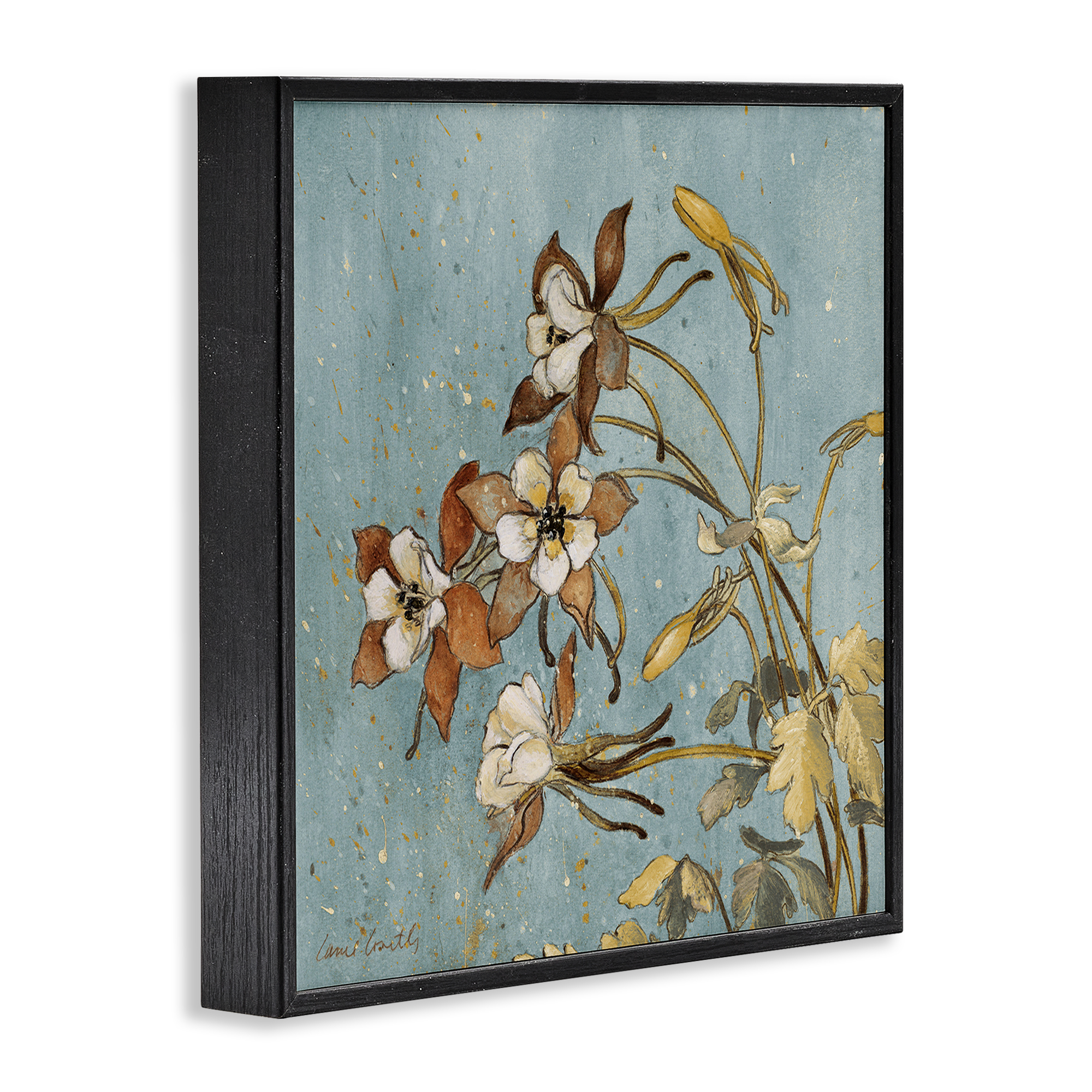 Stupell Industries Rustic Blooming Buds Botanical & Floral Painting Black Framed Art Print Wall Art, 24 x 24