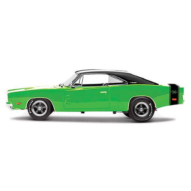 Maisto 1-18 Scale 1969 Dodge Charger R-T Diecast Model Car - Green with Black Top