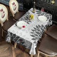 thumbnail image 4 of Gray Floral Pattern Rectangle Tablecloth 60"x120",Waterproof Polyester Rectangle Table Cloth, Wipeable Spillproof Polyester Tablecloth for Dining, Camping, Indoor and Outdoor, 4 of 6