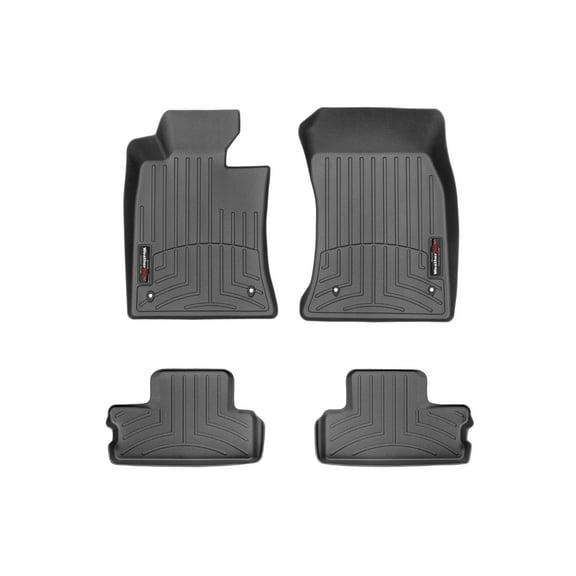 WeatherTech Custom Fit FloorLiners compatible with MINI Cooper, Hardtop, Coupe - 1st & 2nd Row (2-pc. Rear Liner), Black