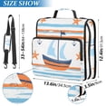 thumbnail image 2 of FORMRS Zipper Binder with Shoulder Strap 2-inch Ring 500 Sheet Capacity File Bag, Blue Nautical Pattern, 2 of 5
