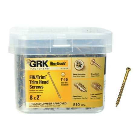 

GRK Fasteners GRK Fasteners 116728 UberGrade Star Trim Head Steel Construction Screws #8 x 2 in