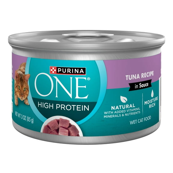 Purina ONE Natural, High Protein, Chicken and Turkey Recipe in Wet Cat Food Gravy, 24 Count, 3 oz Cans