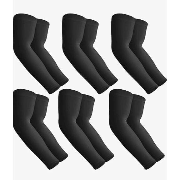 Honglvdeng Athletic Arm Sleeves Thumbhole Cooling UV Sun Protection Sports Compression for Men Women One Size