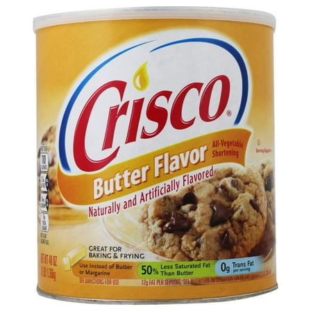 Crisco Butter Flavored Shortening, 48 oz - Cooking Ingredient, Flavor Booster, Pantry Essential, Recipe Staple, Quick Meal Helper