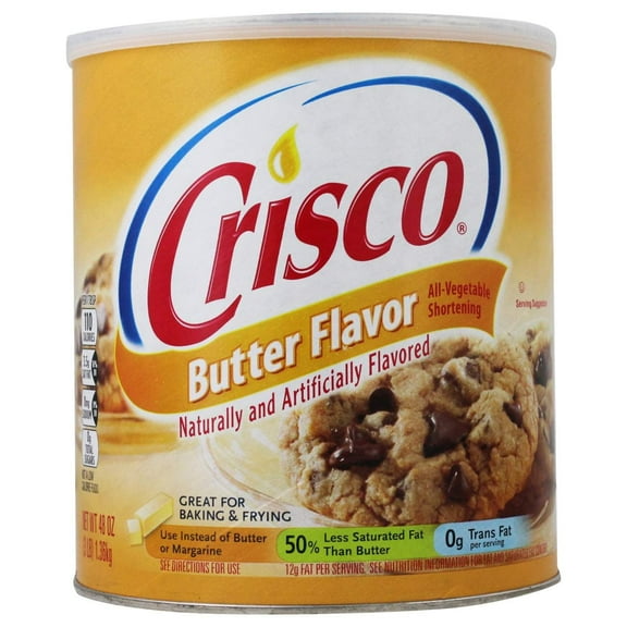 Crisco Butter Flavored Shortening, 48 oz - Cooking Ingredient, Flavor Booster, Pantry Essential, Recipe Staple, Quick Meal Helper