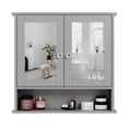 thumbnail image 3 of Ktaxon Bathroom Medicine Cabinet, Wall Storage Cabinet with 2 Mirror Doors and Shelves, Gray, 3 of 9