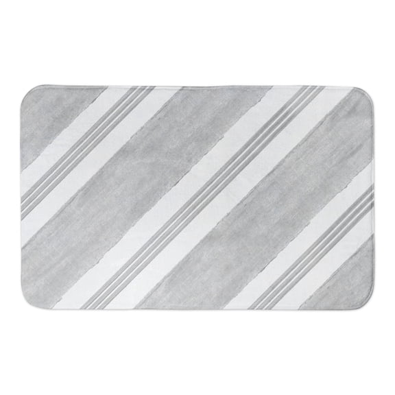 Creative Products Gray Stripe 21 x 34 Bath Mat