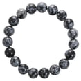 thumbnail image 2 of K-KED Snowflake Obsidian Bracelet Smooth Round 8mm 10mm 7.5" Length-8 mm, 2 of 6