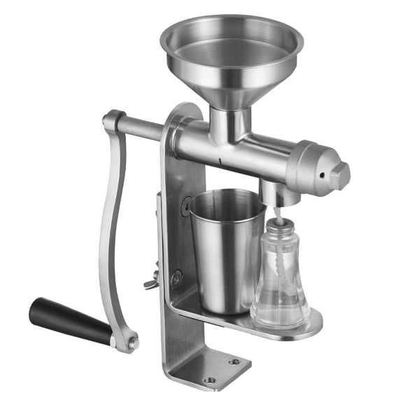 Manual Oil Press Machine, Stainless Steel Oil Extractor for Home Use - Peanuts, Sesame, Rapeseed, Tea Seeds - Detachable & Easy Cleaning Oil Expeller