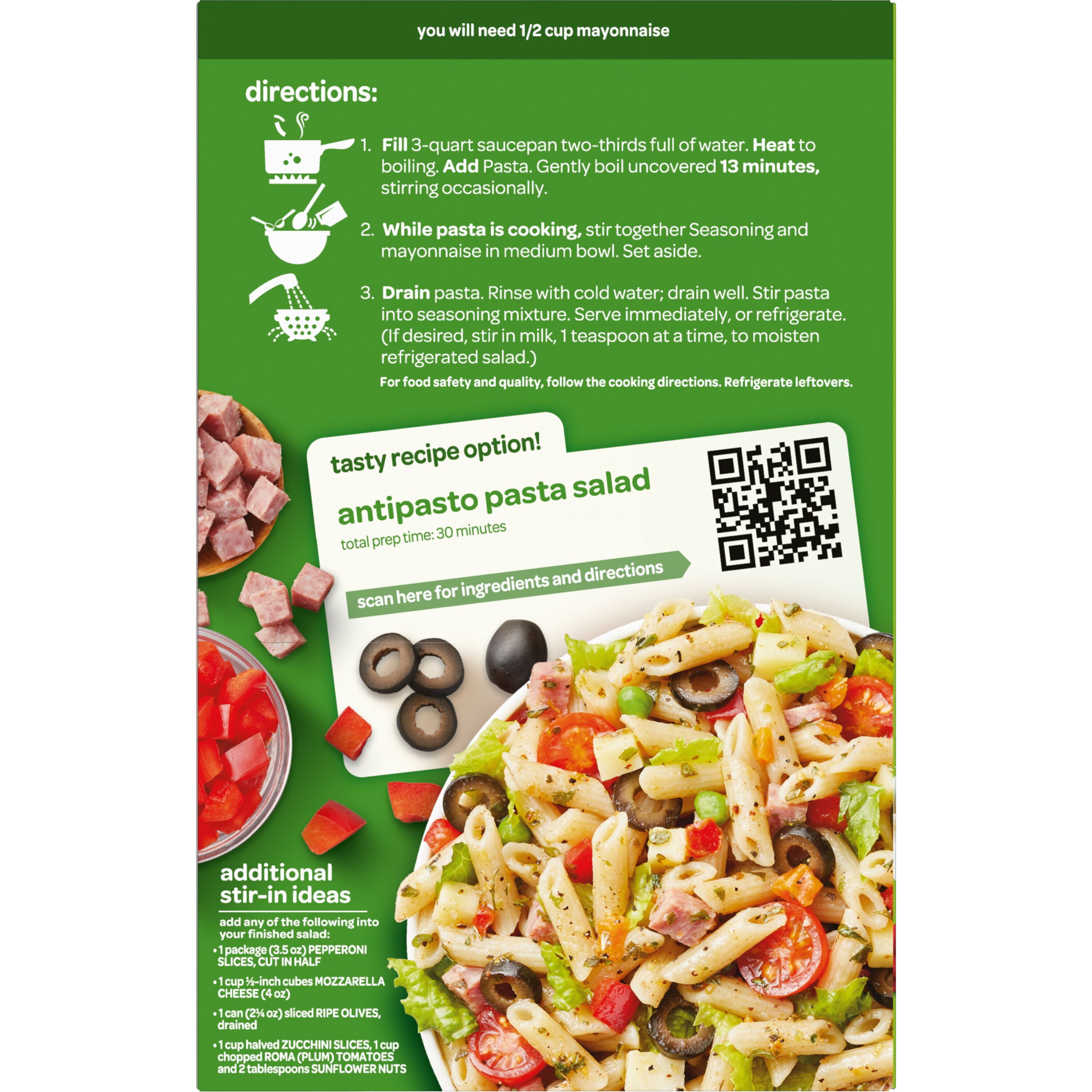(12 pack) Suddenly Salad Creamy Italian Pasta Salad Mix with Vegetable Blend & Seasoning, 8.3 oz Box