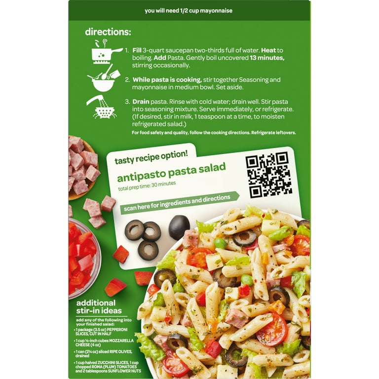 Suddenly Salad Creamy Italian Pasta Salad Mix with Vegetables