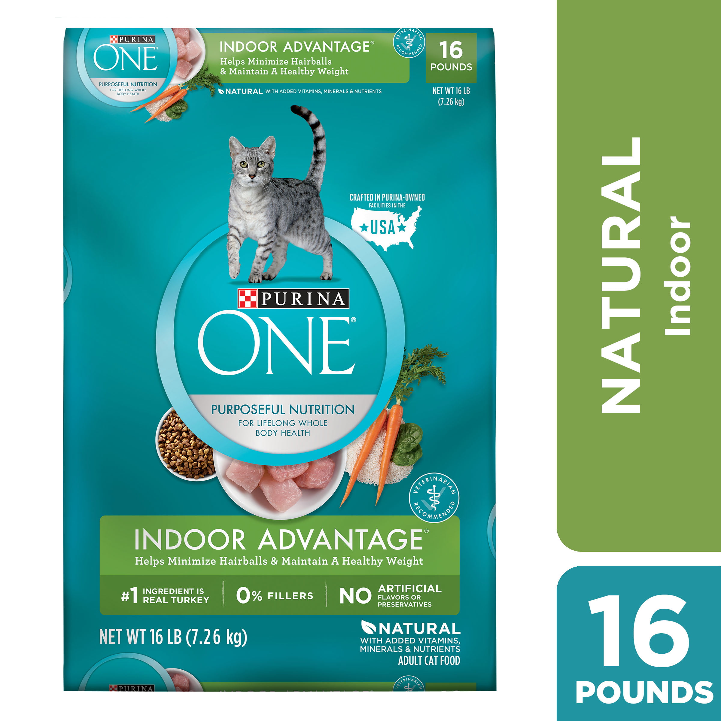 Purina ONE Hairball, Weight Control, Natural Dry Cat Food, Indoor