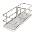 thumbnail image 1 of Organizador de fregadero de acero inoxidable, soporte para esponja, jabonera, estante de almacenamiento para fregadero bandeja blanca, 1 of 8