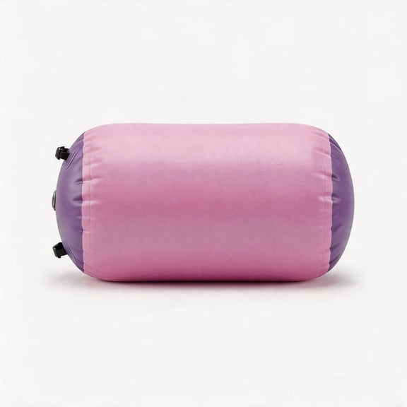 20"x20"x31" Inflatable Gymnastics Air Roller Barrel, PVC Tumbling Mat for Yoga, Cheerleading & Home Training, Pink