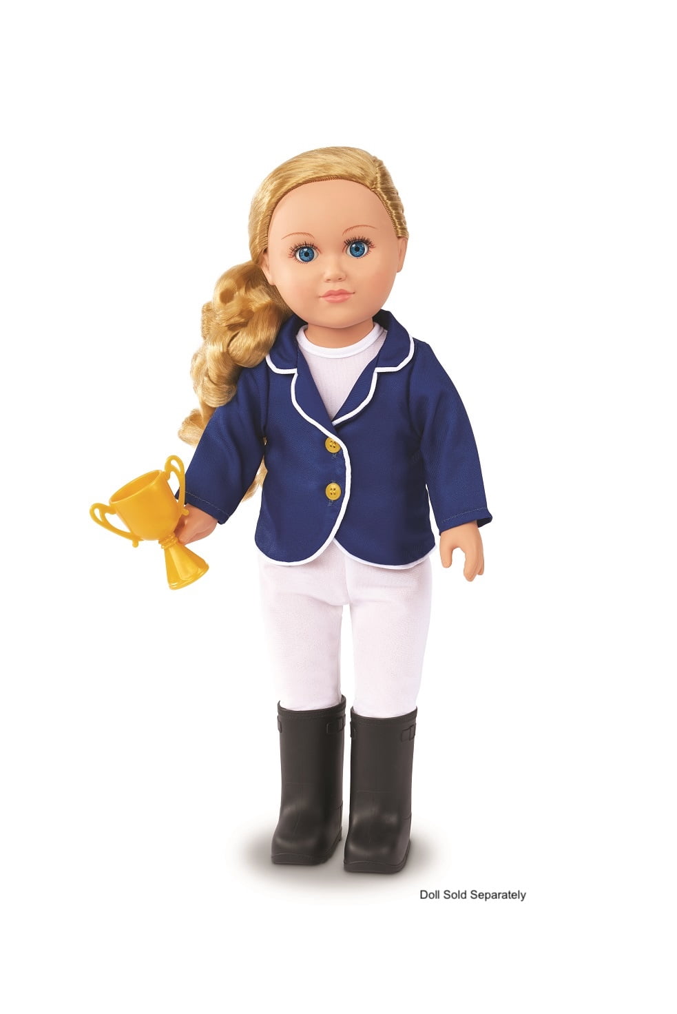 My Life As Horse Rider Fashion Set for 18-inch Doll, 6 Pieces Included; Blue, Ivory, Black Color