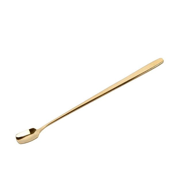 Billuyoard Cucharas de café de acero inoxidable, cucharas mezcladoras de mango largo, bebida fría, fruta, helado, postre, cuchara de té, herramientas Juegos de servir café y té No.03 Billuyoard JJ16522-03