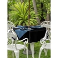 thumbnail image 3 of Outdoor Tablecloth with Umbrella Hole for Patio/Picnic/Party/Camping, Farmhouse Black Waterproof Table Cloth Round Cover Washable, Aesthetic Modern Line Striped (Dia 54"), 3 of 9