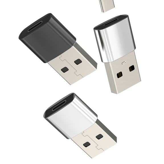 USB C Female to USB Male Charger Adapter(3 Pack)for iPhone 16 15 pro Max Car Type C Fast Charging Cable Converter for Apple Compatible for Samsung Android for iPad OTG 3.0 Power Plug Data Connector