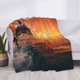 thumbnail image 3 of Yiaed Sunset Dancing Dolphin B Print Blanket Throw Blanket Soft Cozy Flannel Blanket for Home Bed Sofa Couch Chair-80"x60", 3 of 6