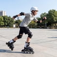 thumbnail image 3 of Babyjoy Patins à Roues Alignées Réglables pour Enfants de 9 à 14 Ans, 4 Tailles, Patins à Lame Réglables avec Roues Lumineuses, Blanc et Noir, 3 of 10