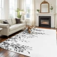 thumbnail image 2 of 5'x7' Area Rugs for Living Room Bedroom, Grey Eucalyptus Washable Rug Carpet Runner Indoor Outdoor, Weeping Botanical Leaf Watercolor Non Slip Floor Mats Area Rug for Kitchen, Nursery, 2 of 8