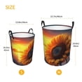 thumbnail image 3 of Balery Sunset Coast Sunflower Cesta de ropa redonda con asas, impermeable, independiente, para ropa, juguetes, dormitorio y familia-Small, 3 of 6