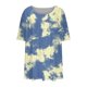 thumbnail image 5 of Tamaño Más Manga Corta Tops para las Mujeres Impreso Manga Corta Sólida Redonda Cuello Plegado Blusa, Poliéster Más Tamaño Superior, Lavado a Mano, 5 of 6