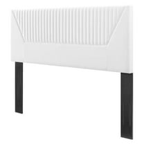 Tufted Headboard, Full Queen Size, White, Velvet, Mid Century Bedroom, Modern Contemporary Boutique HB35261