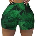 thumbnail image 2 of Haiem Green Leave Fern No Front Seam Biker Shorts for Women Yoga Workout Gym Bike Shorts with Tummy Control Moisture-Wicking-X-Large, 2 of 9