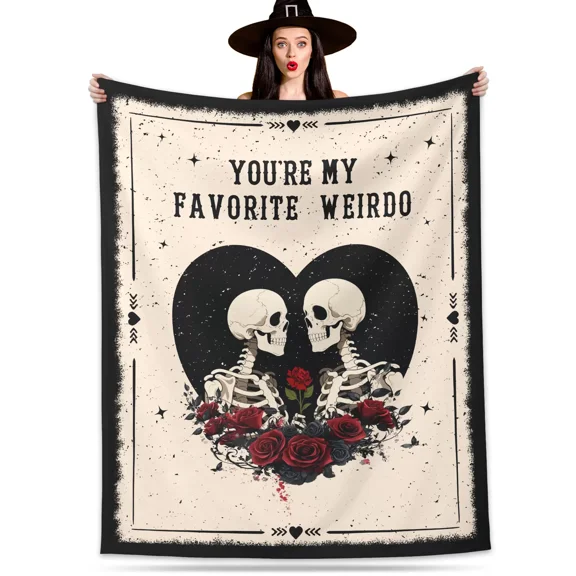 Kuscheln Halloween Throw Blanket for Couples, Soft Halloween Blanket for Couch Sofa Bed, Cute Ghost Fleece Blanket for Halloween, Spooky Season Home Decor, Fall Halloween Gifts for Her Him, 50"x60"